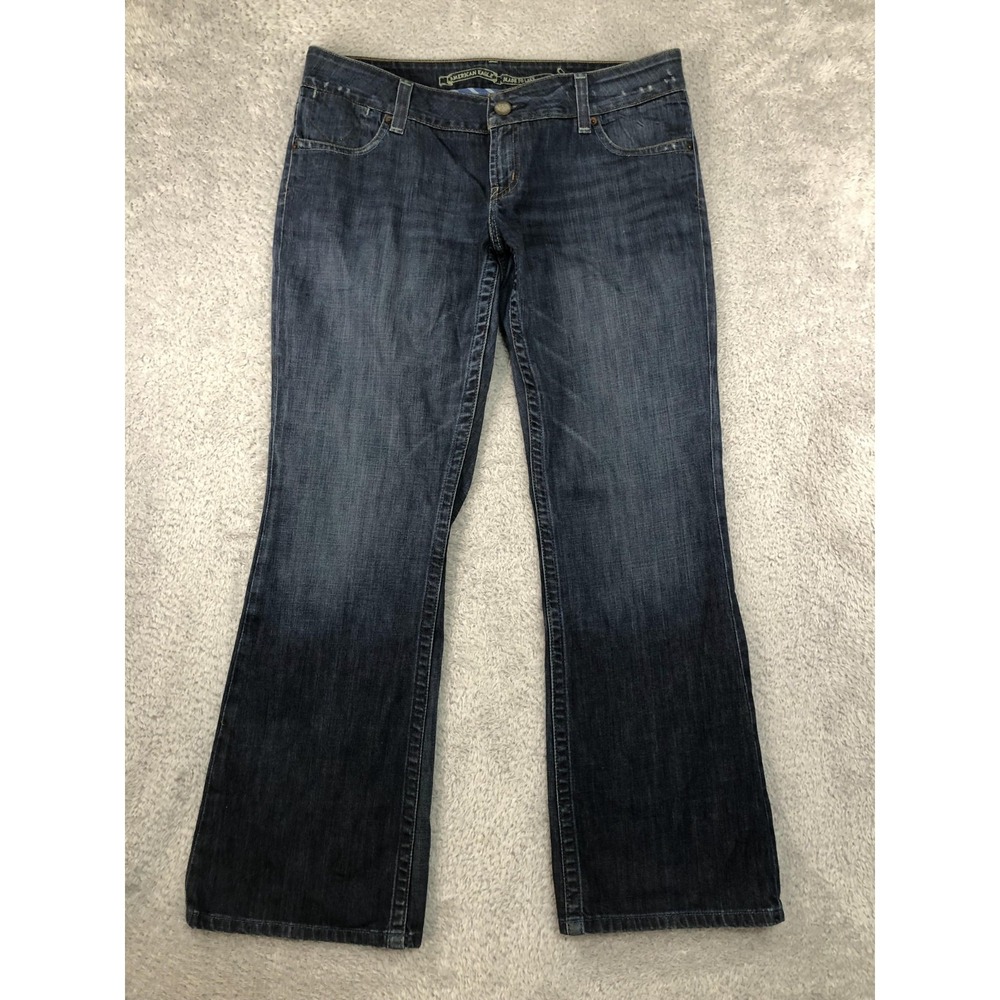 American Eagle Jeans Women's 14 (38x32) Artist Flare Low Rise Blue *Flaw